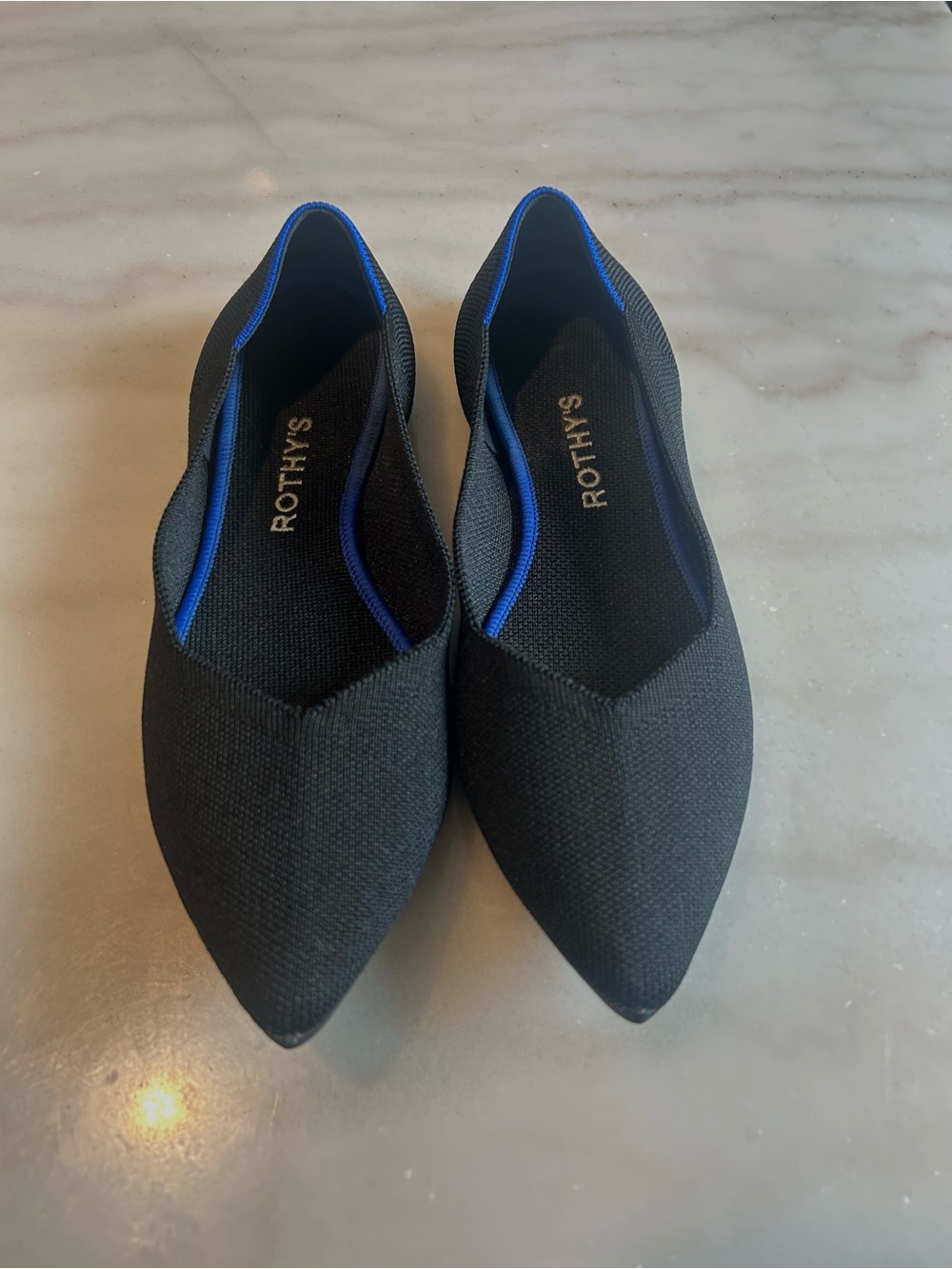 Rothy's The Point Black Pointed Toe Flats Shoes Women's Size  W9